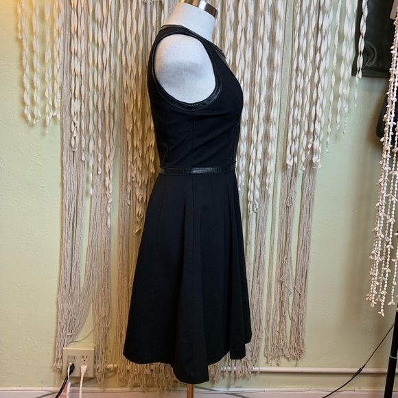 Rebecca Taylor Black Zip Front Dress Lamb Leather - Picture 5 of 8